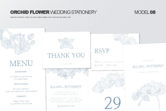 Download Wedding Stationery with Orchid Flower - Wedding Collection
