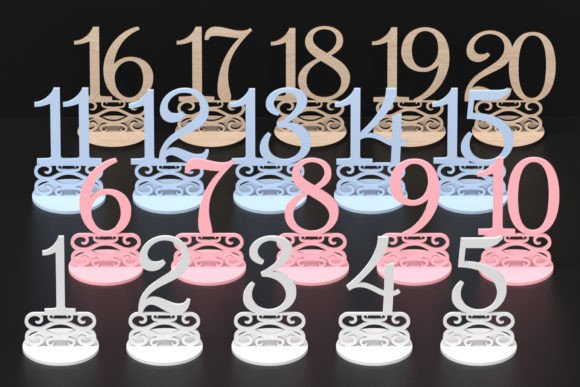 Download Laser Cut Wedding Table Numbers Svg File - Wedding Collection