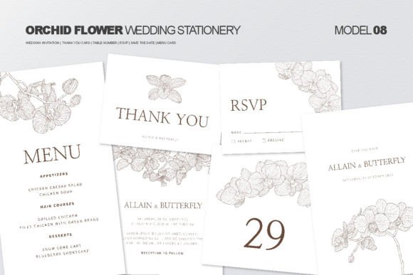 Download Wedding Stationery with Orchid Flower - Wedding Collection