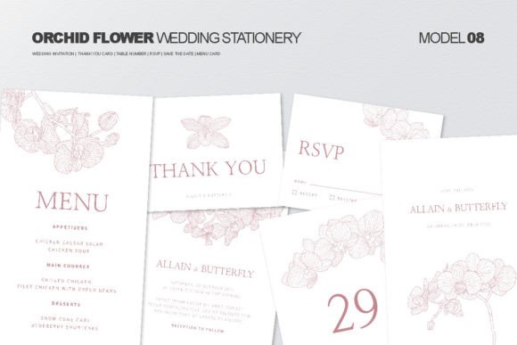 Download Wedding Stationery with Orchid Flower - Wedding Collection