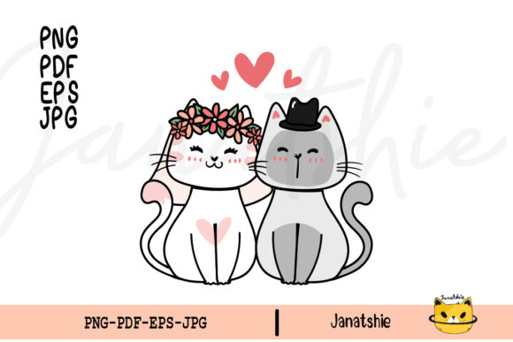 Download Groom and Bride Cat Wedding Clipart PNG - Wedding Collection