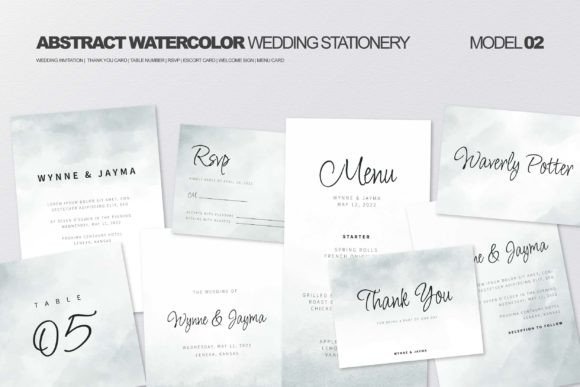 Download Abstract Watercolor Wedding Stationery - Wedding Collection
