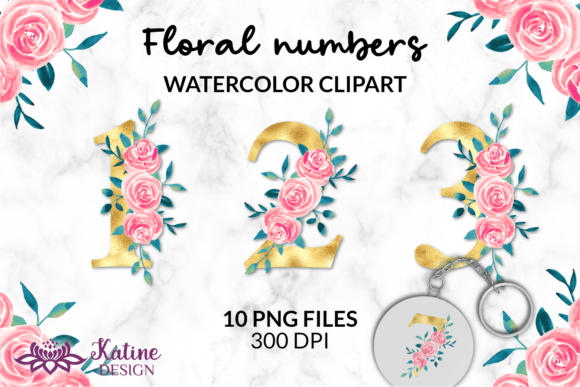 Download Gold Floral Numbers Wedding Clipart PNG - Wedding Collection