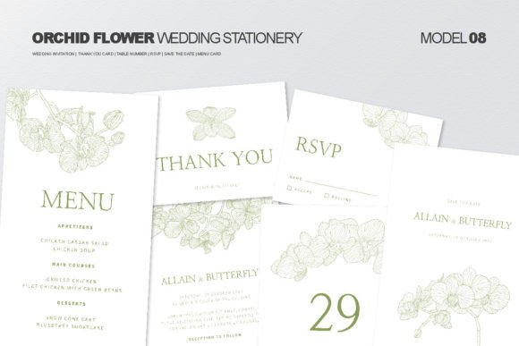 Download Wedding Stationery with Orchid Flower - Wedding Collection