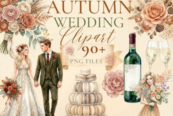 Download Autumn Wedding Clipart PNG Bundle - Wedding Collection