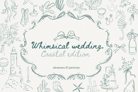 Download Whimsical Coastal Wedding Clip Arts - Wedding Collection