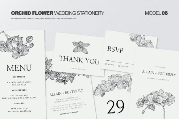Download Wedding Stationery with Orchid Flower - Wedding Collection