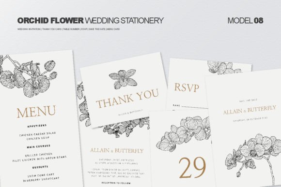 Download Wedding Stationery with Orchid Flower - Wedding Collection