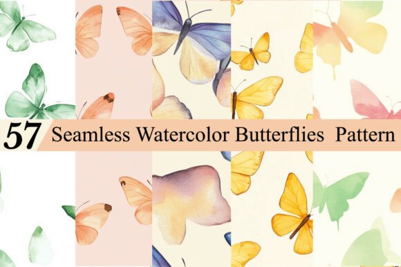 Download Seamless Watercolor Butterflies Pattern - Watercolor butterflies Collection