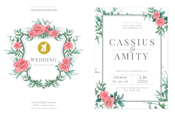 Download Tea Rose Wedding Invitation Graphic - Wedding Collection