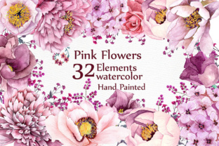 Download Pink Flowers Clipart WATERCOLOR CLIPART Floral Clipart Pink Watercolor Wedding Flowers Watercolor Flowers - Wedding Collection