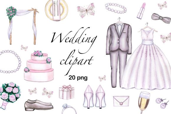 Download Watercolor Wedding Clipart, PNG - Wedding Collection