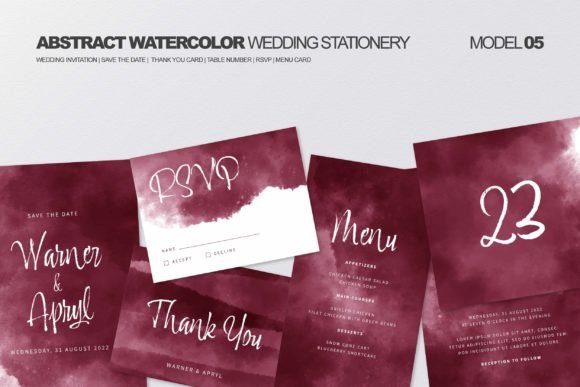 Download Abstract Watercolor Wedding Stationery - Wedding Collection