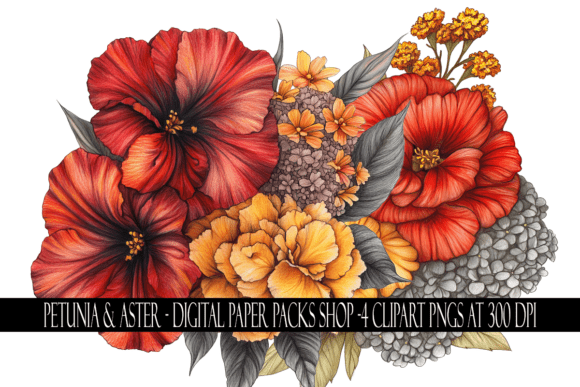 Download Petunia and Aster Flower Clipart - Aster flower clipart Collection