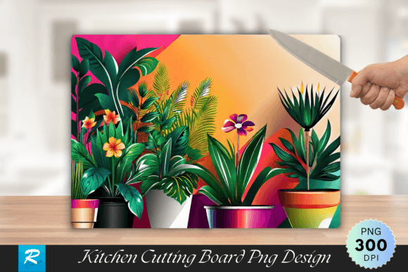 Download A Group of Potted Flowers Cutting Board - Premium Resources